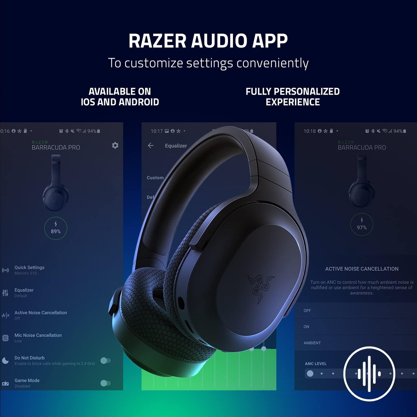 Razor Barracuda X Wireless Gaming & Mobile Headset :2.4Ghz Wireless + Bluetooth - Lightweight (Black)