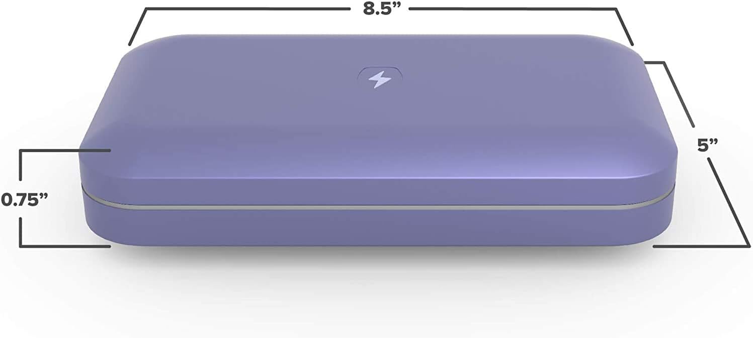UV Cell Phone Sanitizer and Dual Universal Cell Phone Charger- clinically proven with 360 degree sanitizer