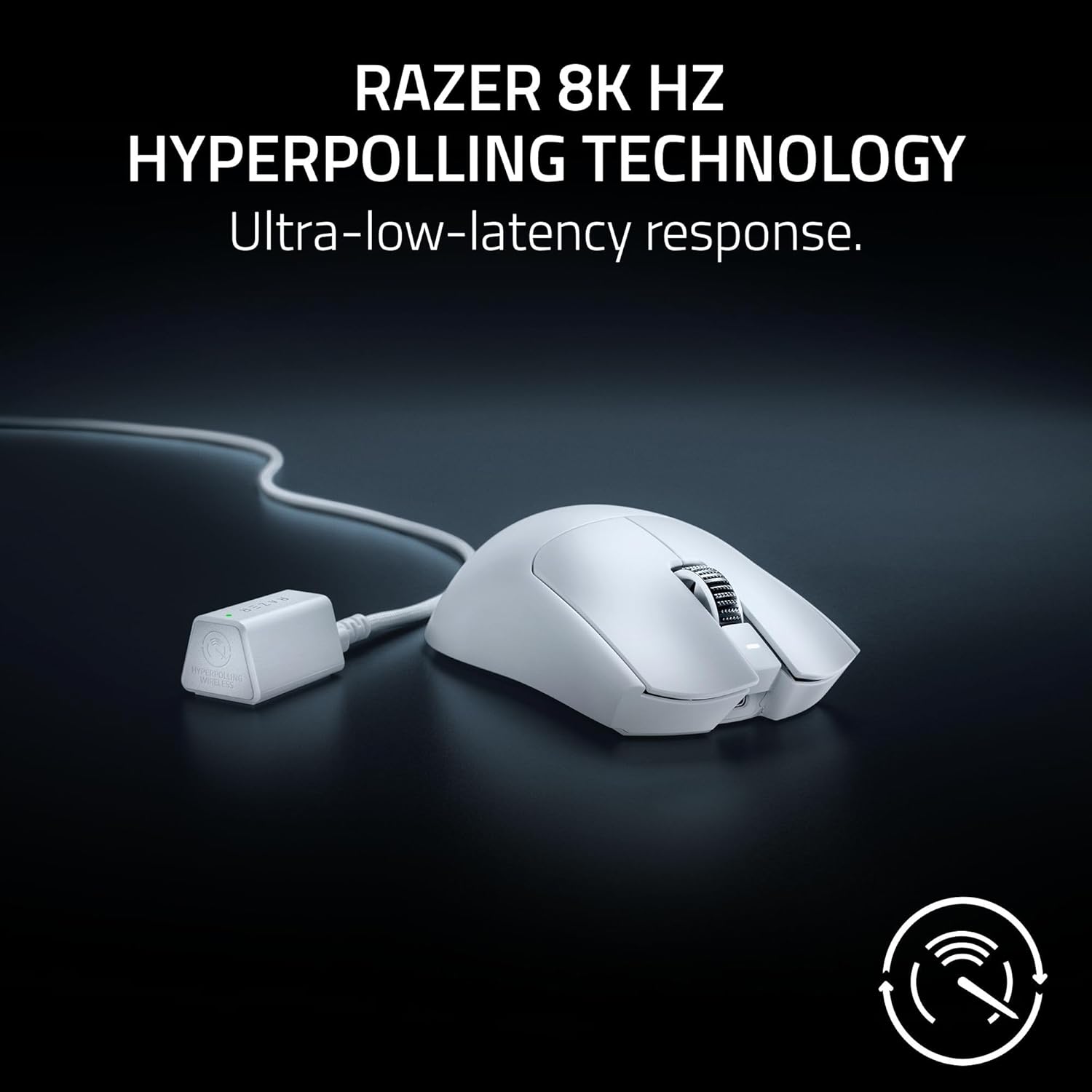 Razor Viper V3 Pro Wireless Esports Gaming Mouse: Symmetrical - 55G Lightweight (White)