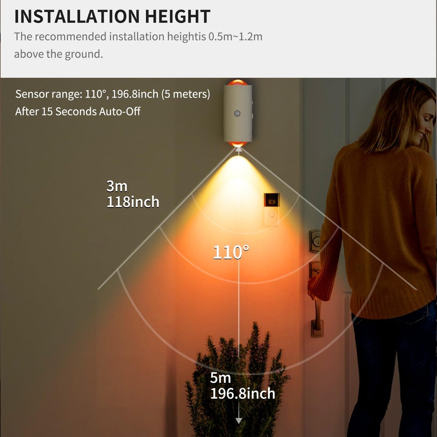 Smart Motion Sensor Night Light- Motion Sensor Light for Indoors (Magnetic & Rechargable)