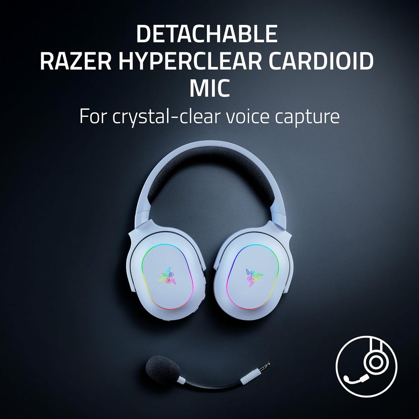 Razor Barracuda X Chroma Wireless Gaming Headset: 2.4Ghz Wireless & Bluetooth - Lightweight  (White)