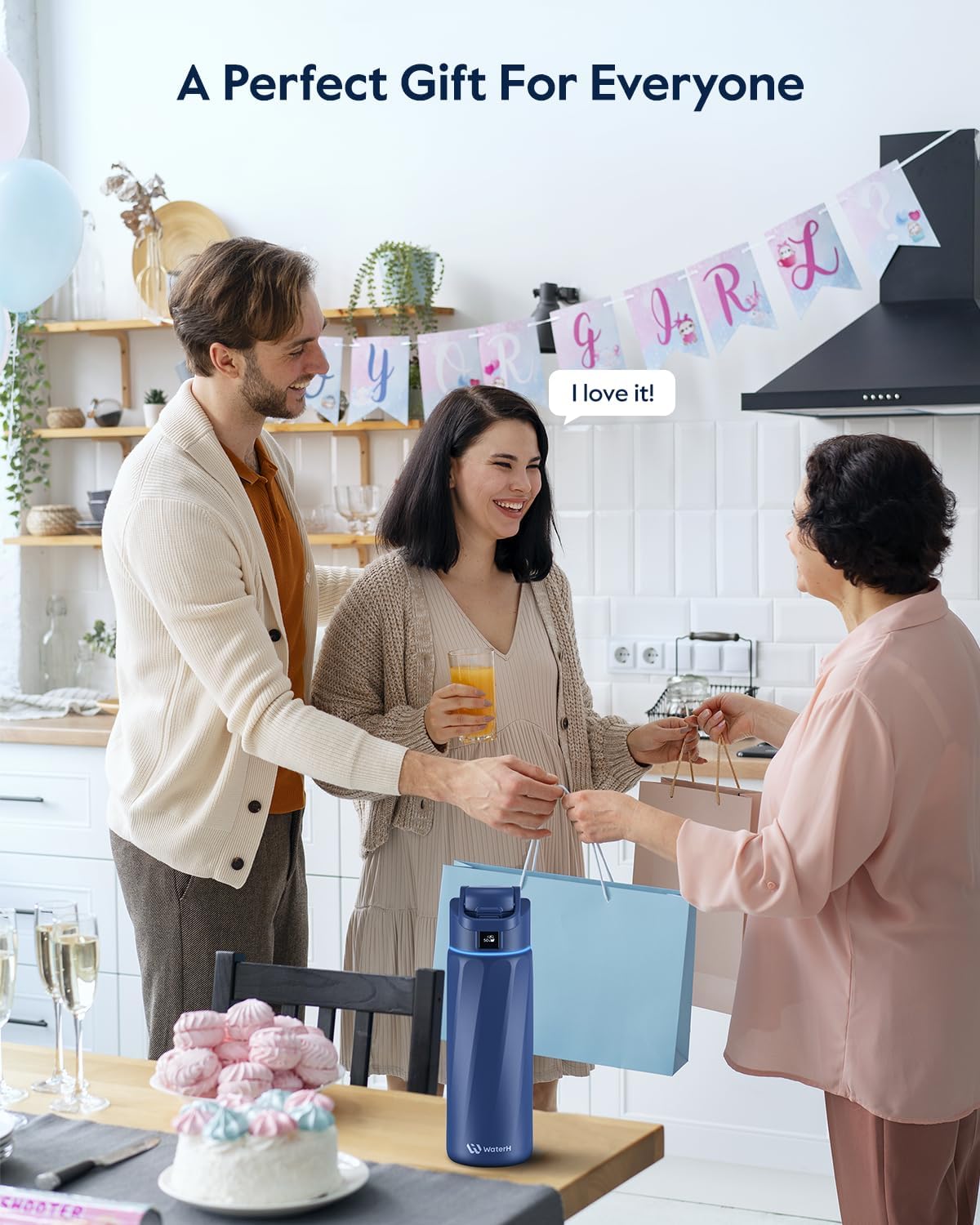 Smart Water Bottle with Reminder to Hydrate - Stainless Steel Vacuum Insulated  with Water Tracker