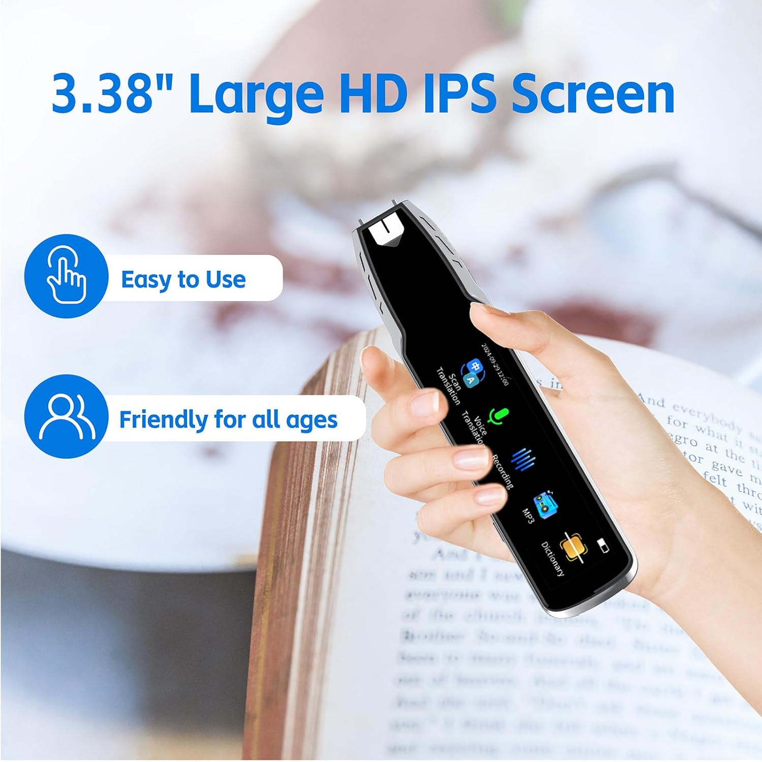 Translator Pen & Scan Reader Pen - with 112 Languages (Silver and Black)