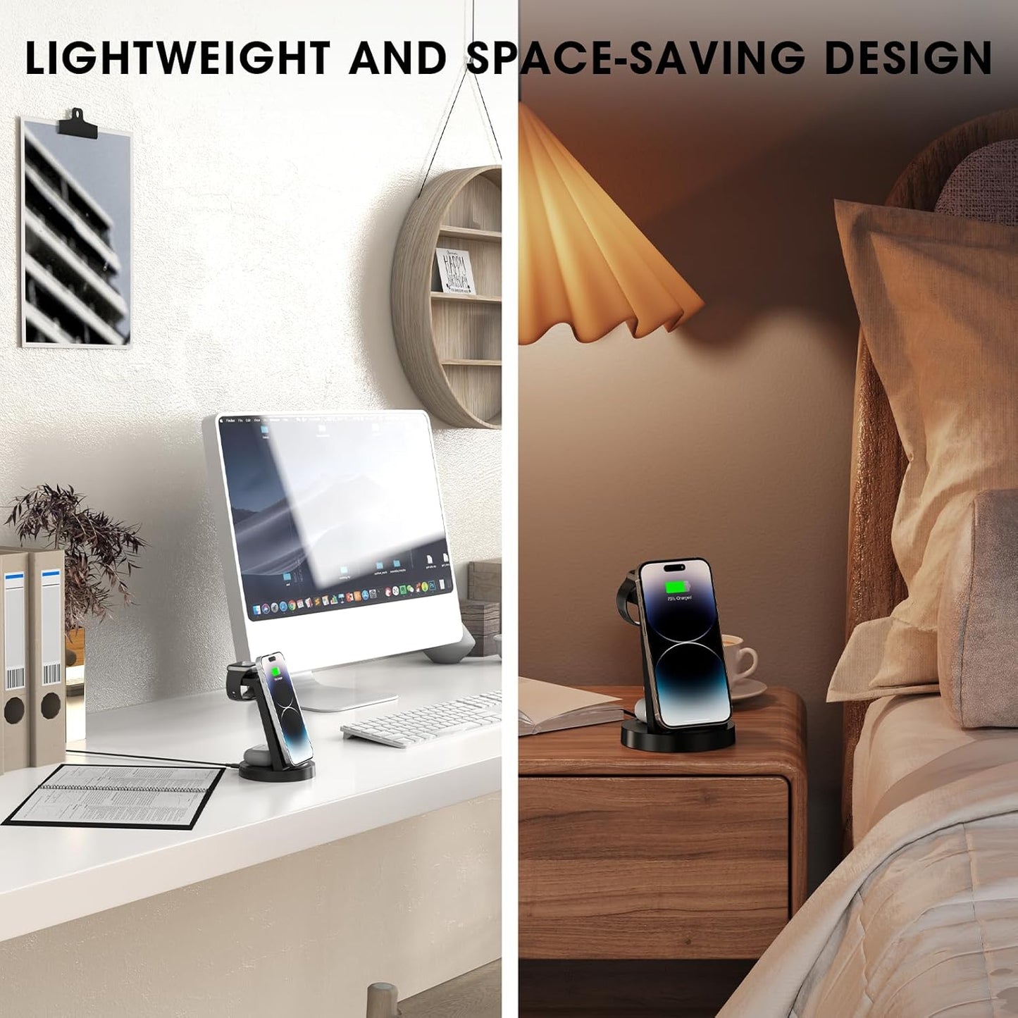 3-in-1 Charging Station for Apple - Wireless Charger for iPhone, Airpods +Apple Watch