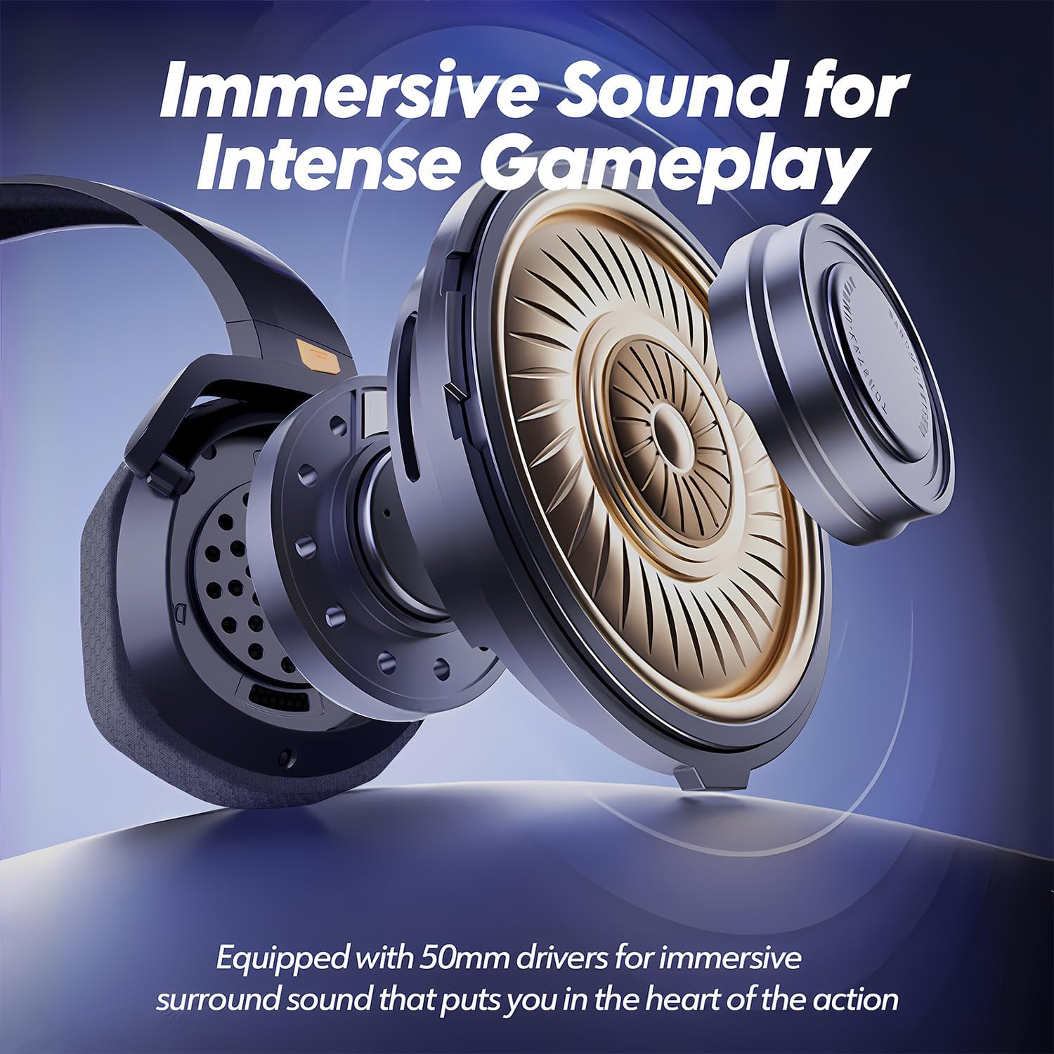 NUBWO G06 Dual Wireless Gaming Headset with Microphone for PS5, PS4 &  PC(Black-Orange)