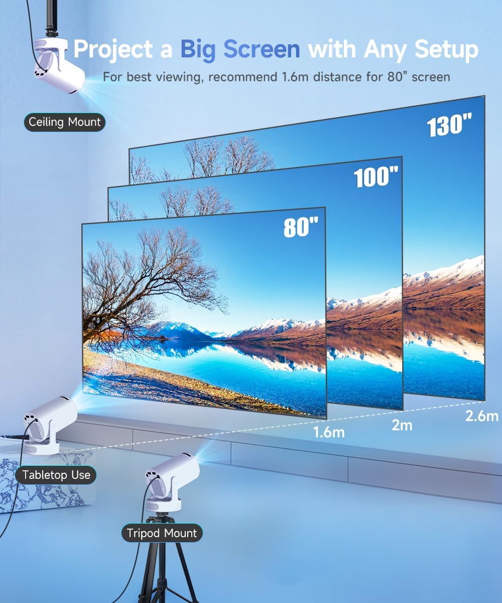 Mini Projector 4K Support with Wifi 6 and Bluetooth - for movies and series