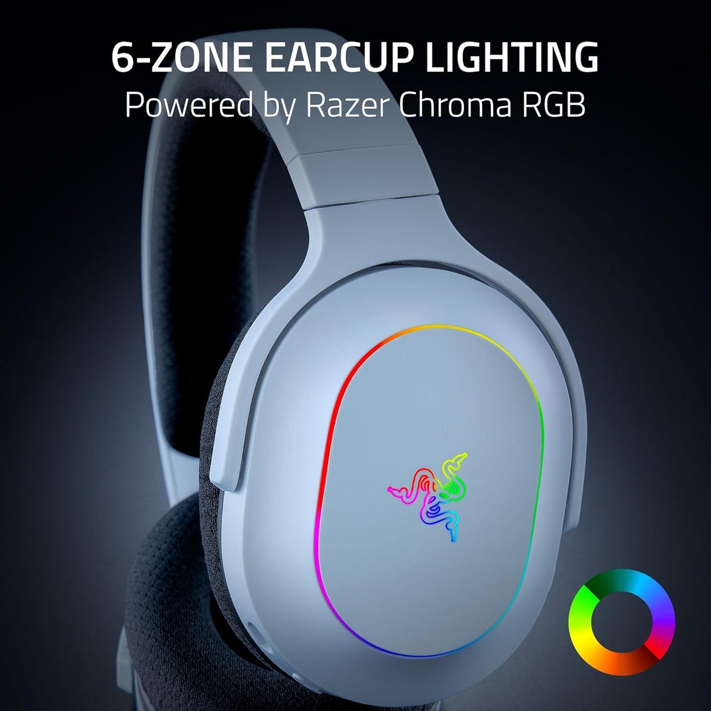 Razor Barracuda X Chroma Wireless Gaming Headset: 2.4Ghz Wireless & Bluetooth - Lightweight  (White)