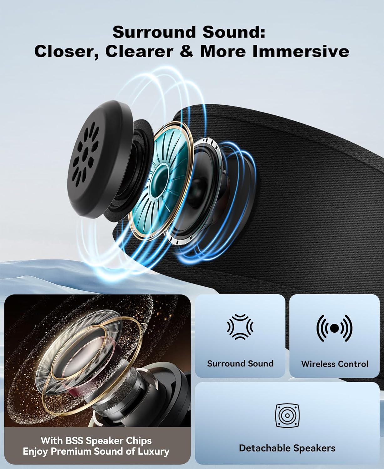 Bluetooth Sleep Headphones  - Sweat Resistant Sleeping Earbuds with Ultra-Thin HD Stereo Speaker