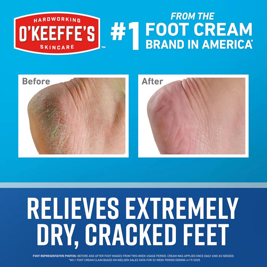 O'Keeffe's Healthy Feet Cream - (1 Pack) - Guaranteed Relief for Extremely Cracked & Dry Feet (special limited product)