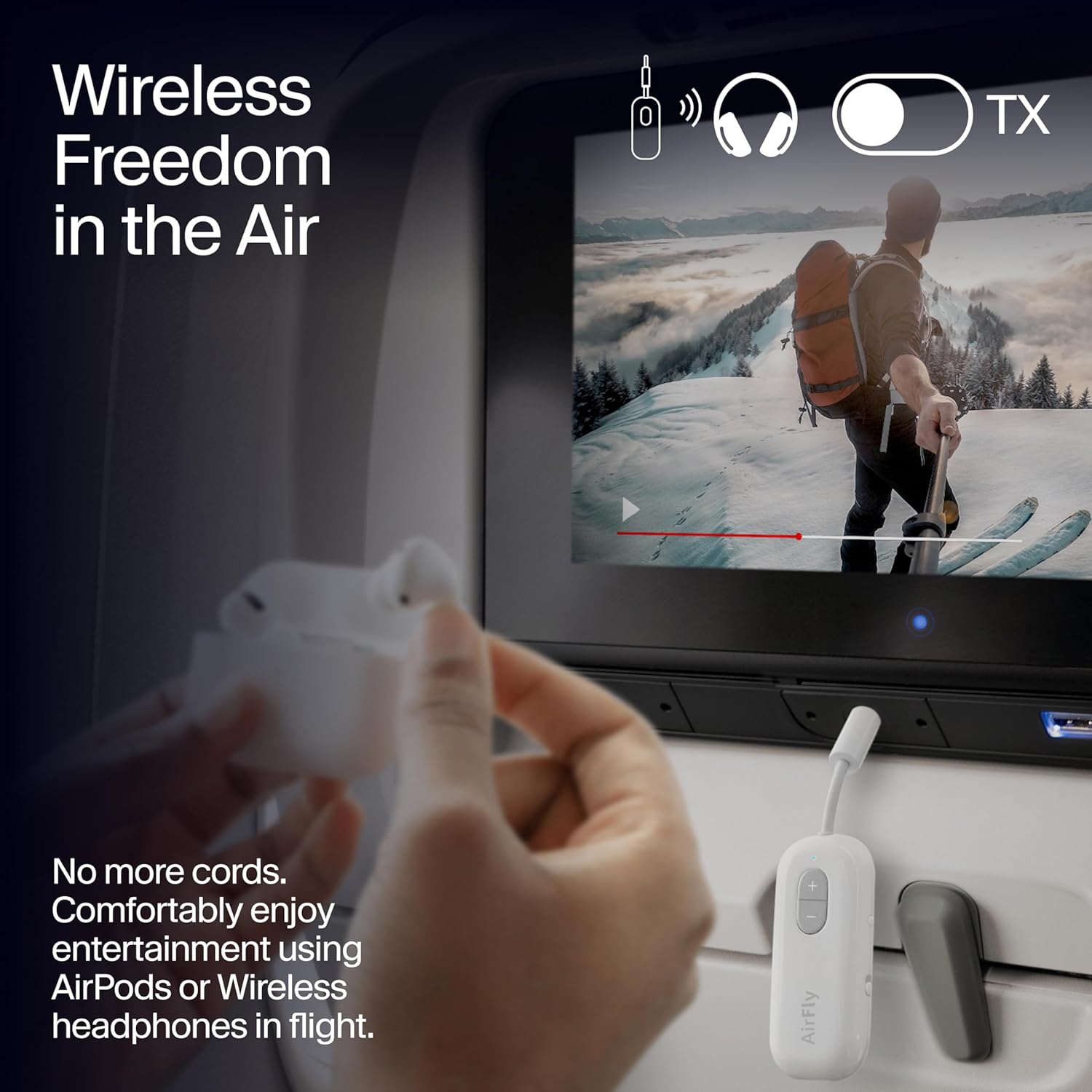 Airfly Connector | Bluetooth Wireless Audio Transmitter Adapter for Airpods