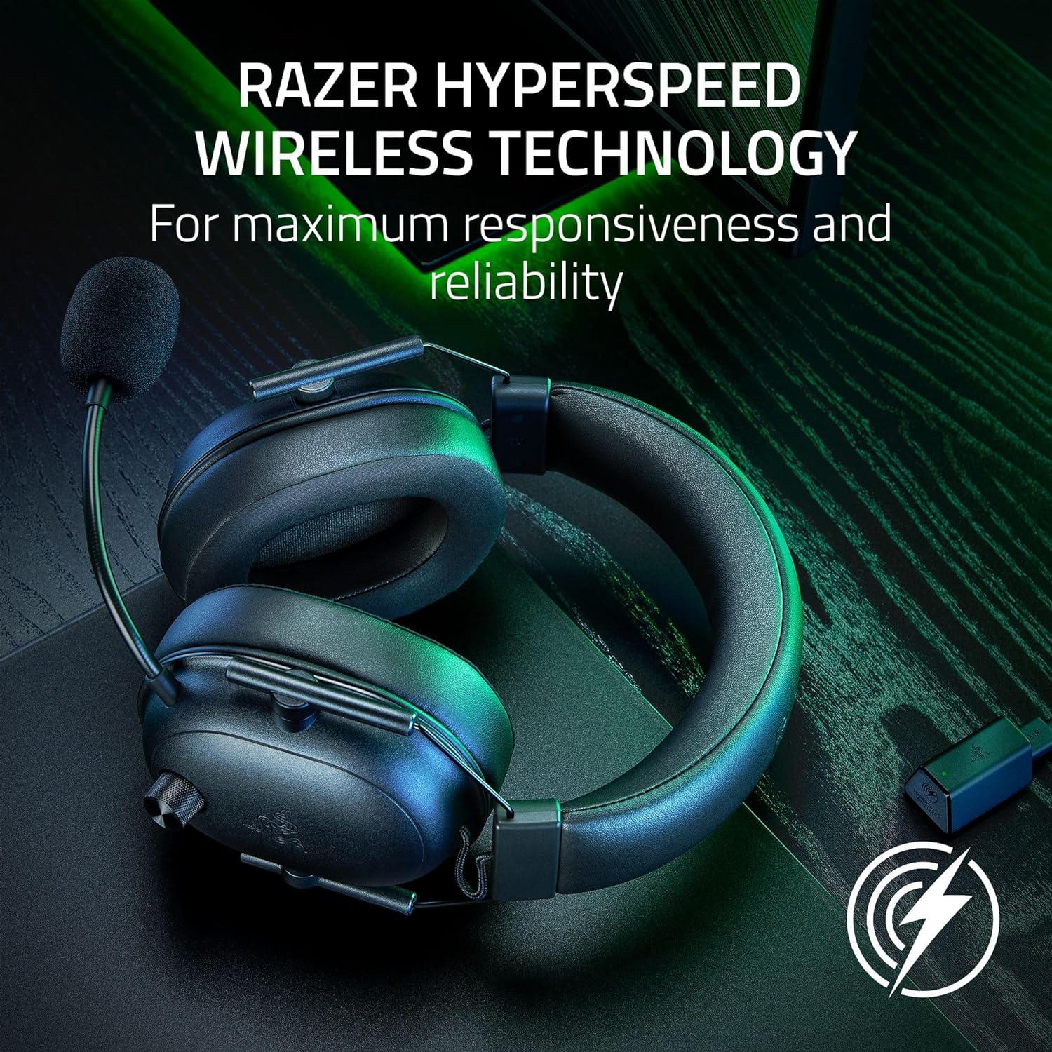 Razor Blackshark V2 Hyperspeed Wireless Gaming Headset: 2.4Ghz, Bluetooth or USB (Black)