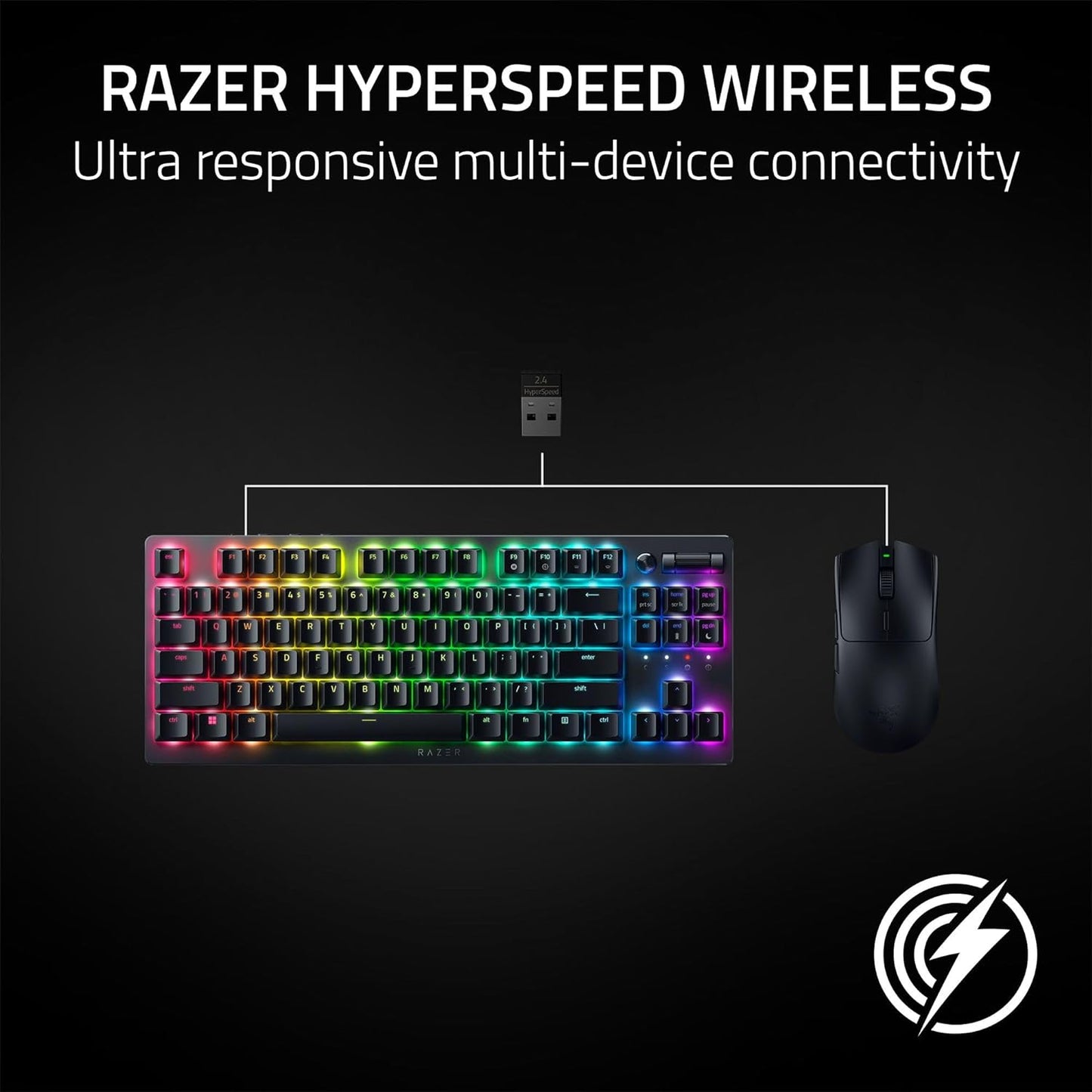 Razor Viper V3 Hyperspeed Wireless Esports Gaming Mouse: 82G Lightweight - Classic Black