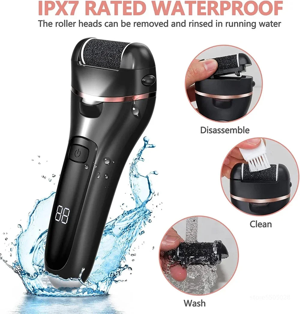 Electric Feet Callus Remover Professional Foot File Grinder Machine with 3 Heads + tools