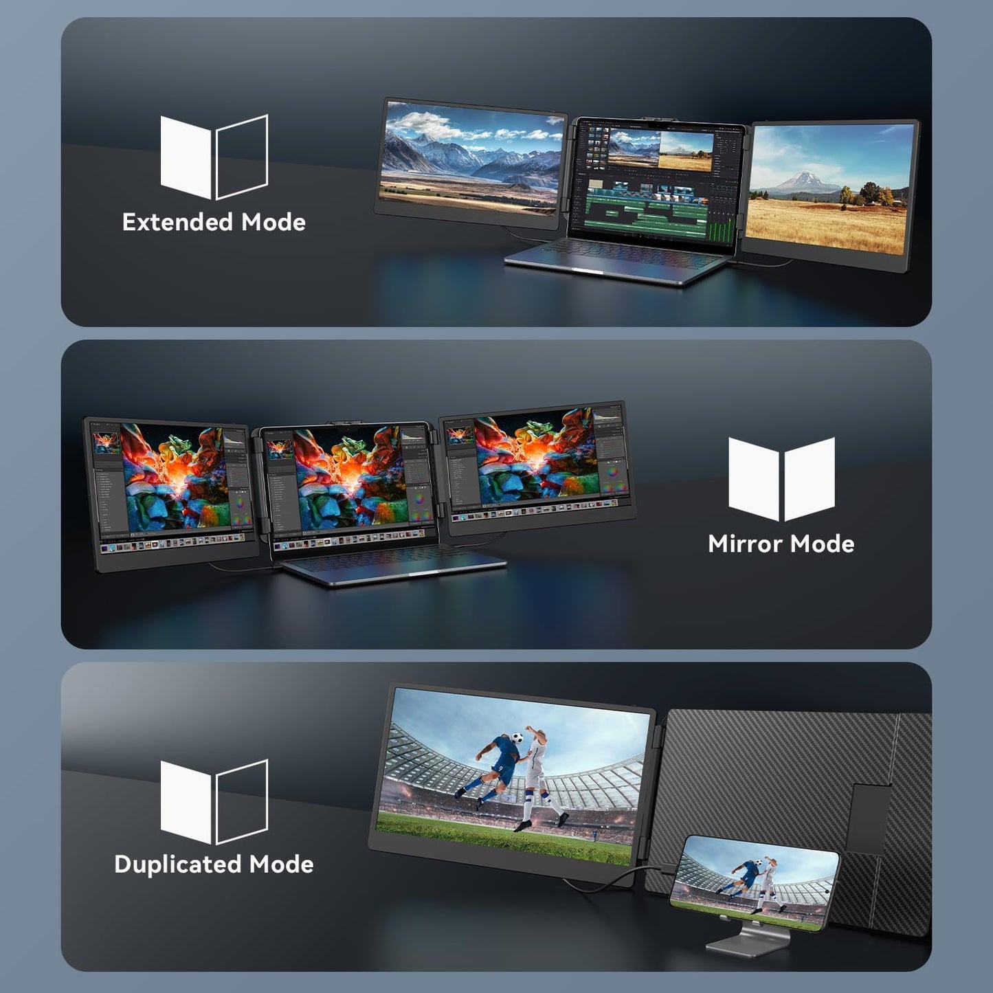 14’’ Triple Laptop Screen Extender for Mac/Windows