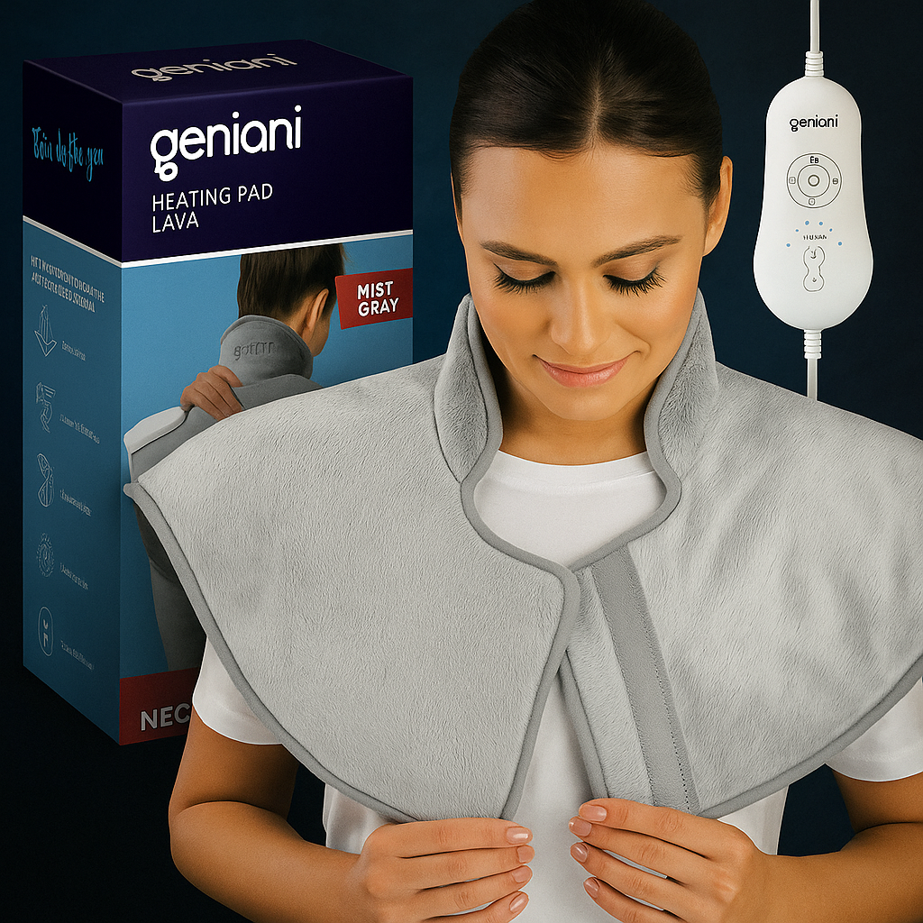 Heating Pad for Neck and Shoulders, Shoulder Heating Wrap with 4 Auto Shut-Off + 6 Heat Settings for Pain Relief