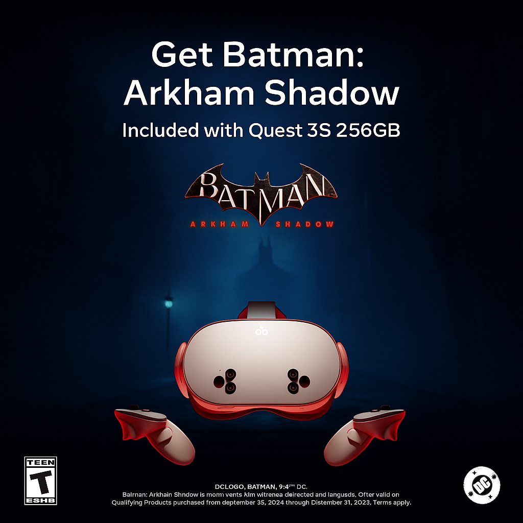 Meta Quest 3S 256GB | Batman: Arkham Shadow Included with 30+ Games Included (including Horizon+ Access with Starter Bundles)