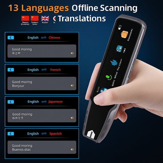 Translator Pen & Scan Reader Pen - with 112 Languages (Silver and Black)