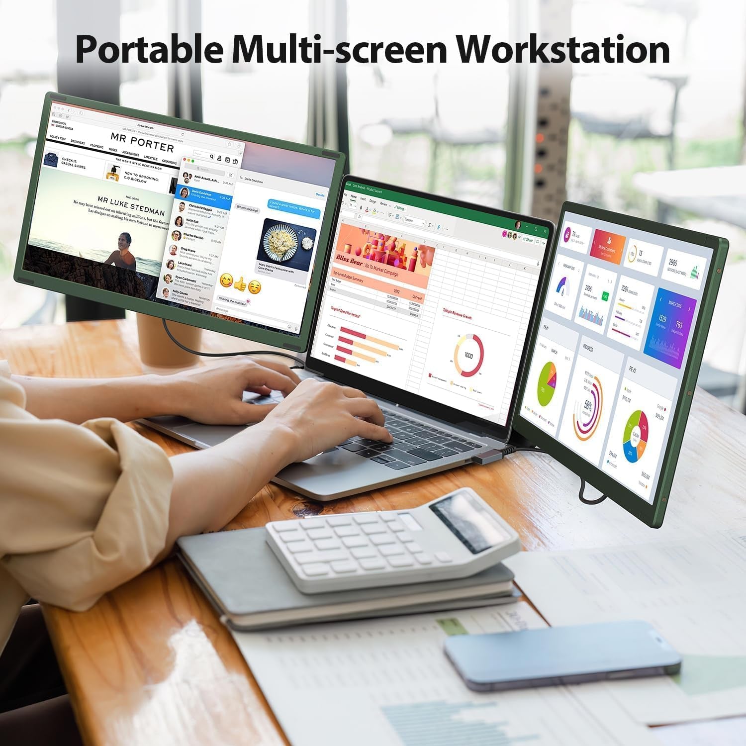 14’’ Triple Laptop Screen Extender for Mac/Windows