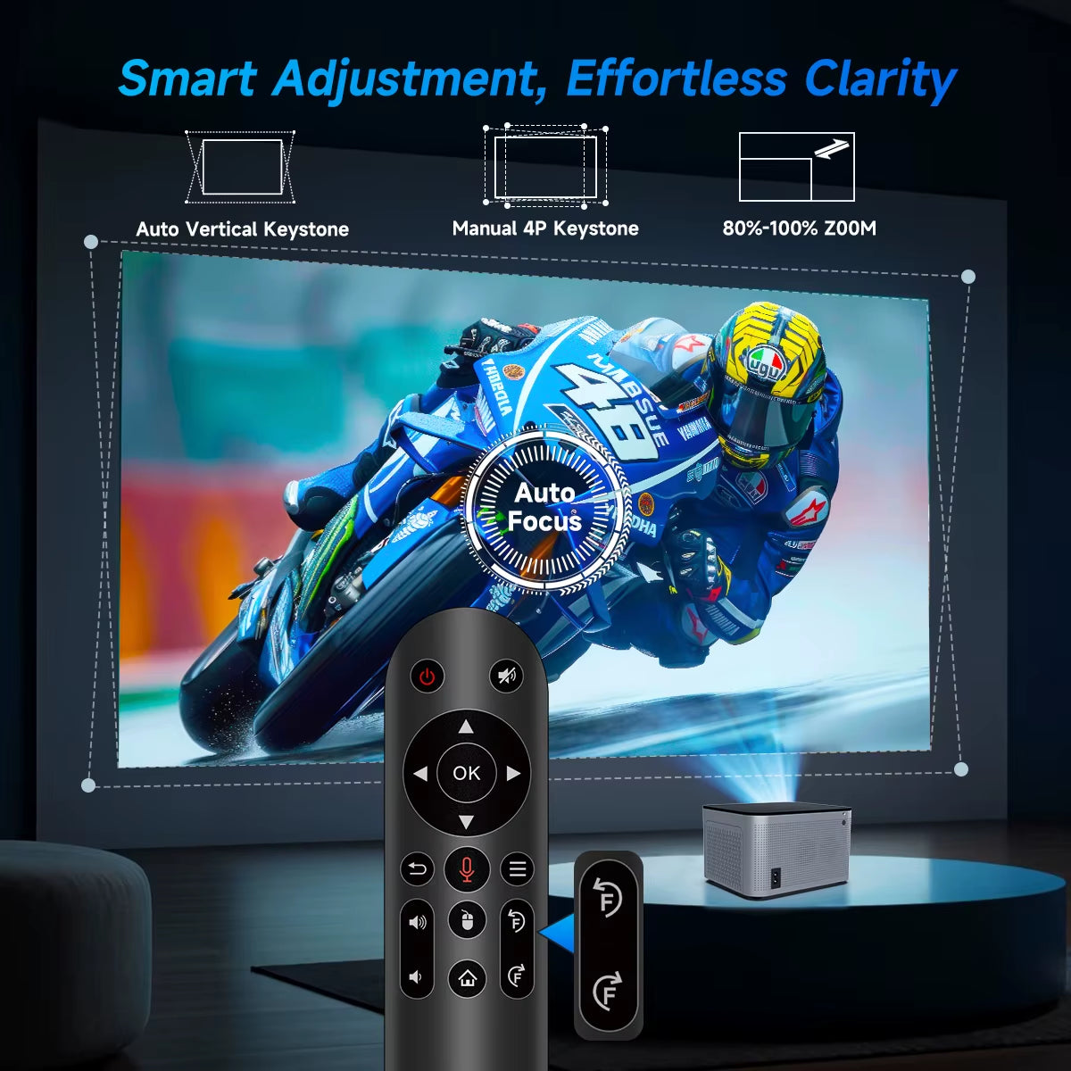  4K Smart Projector Full HD with Voice Control- Home Cinema Theater