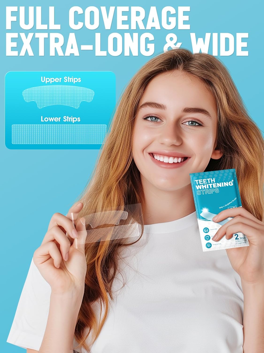 Oralfree Natural Teeth Whitening Strips - Enamel Safe Teeth Whitening Kit with Hydrogen Peroxide for teeth Stains (28 Mint Strips)