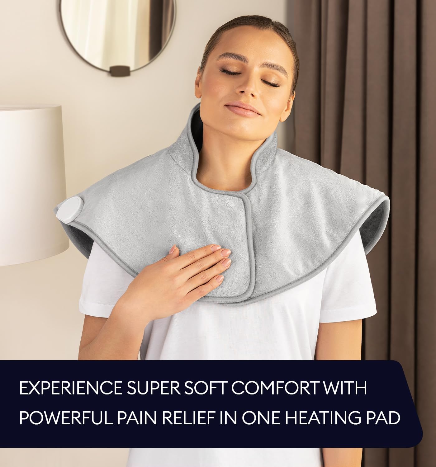 Heating Pad for Neck and Shoulders, Shoulder Heating Wrap with 4 Auto Shut-Off + 6 Heat Settings for Pain Relief 