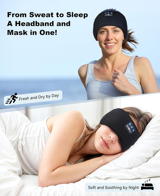 Bluetooth Sleep Headphones  - Sweat Resistant Sleeping Earbuds with Ultra-Thin HD Stereo Speaker 