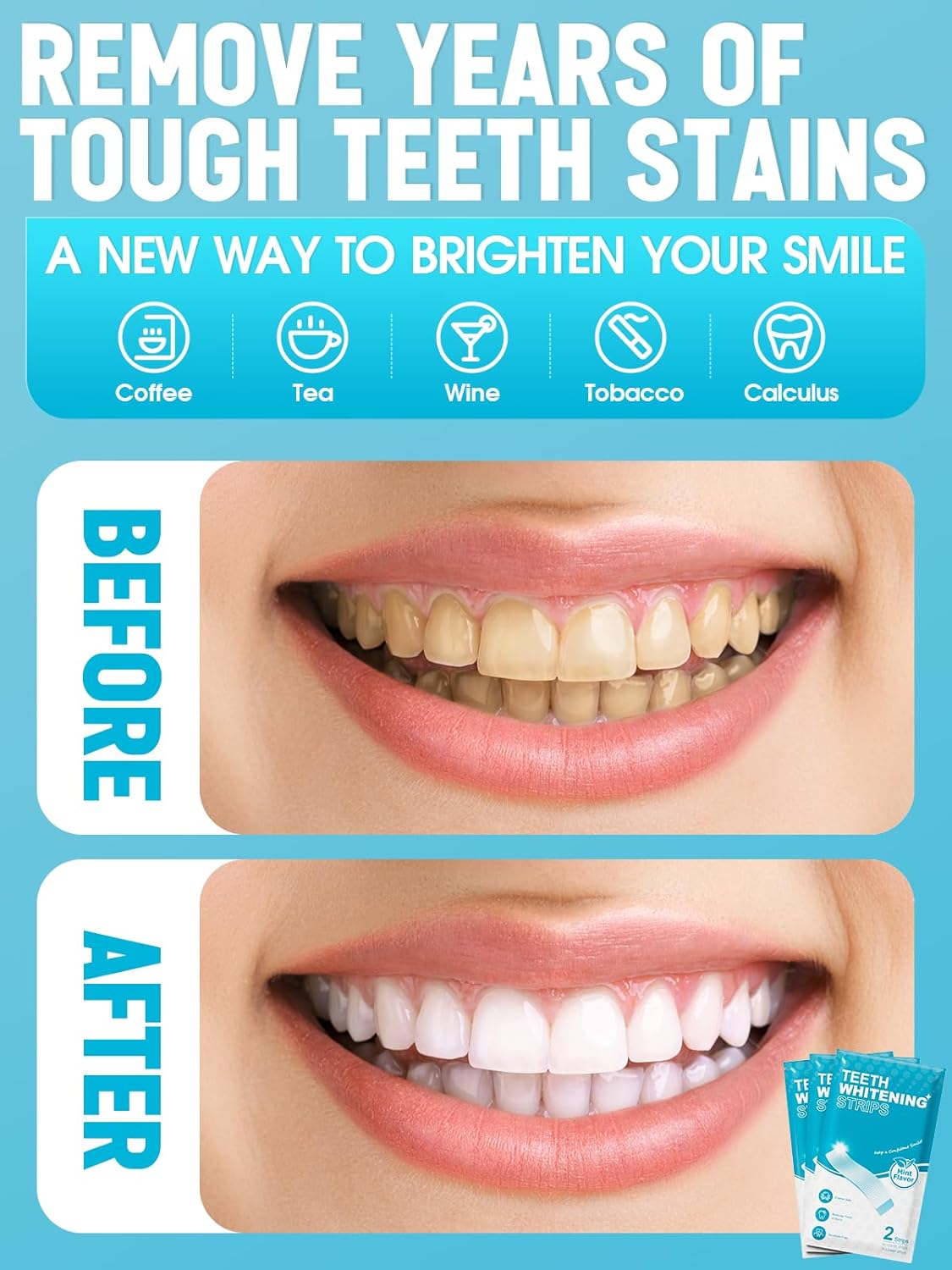 Oralfree Natural Teeth Whitening Strips - Enamel Safe Teeth Whitening Kit with Hydrogen Peroxide for teeth Stains (28 Mint Strips)