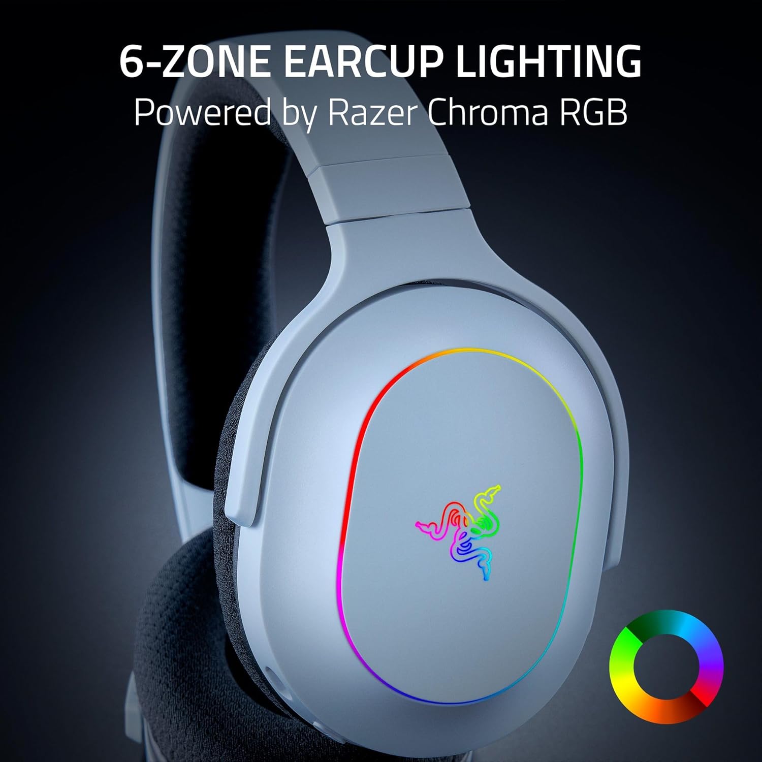 Razor Barracuda X Chroma Wireless Gaming Headset: 2.4Ghz Wireless & Bluetooth - Lightweight  (White)