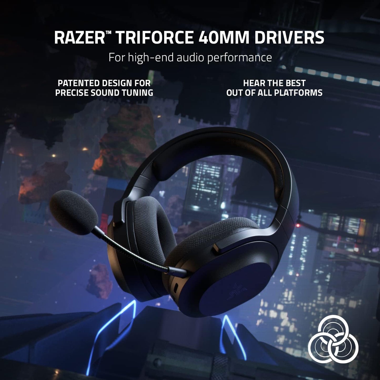 Razor Barracuda X Wireless Gaming & Mobile Headset :2.4Ghz Wireless + Bluetooth - Lightweight (Black)
