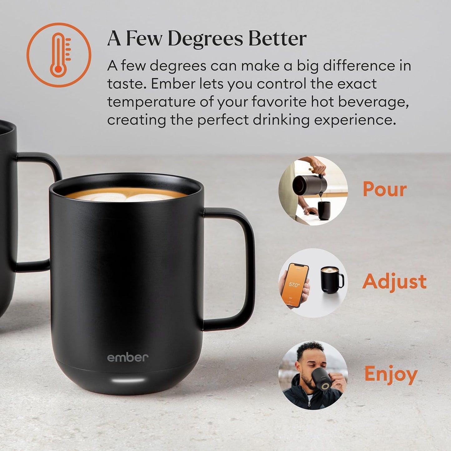 Ember Temperature Control Smart Mug 2- App-Controlled Heated Coffee Mug with 80 Min Battery Life (Black)