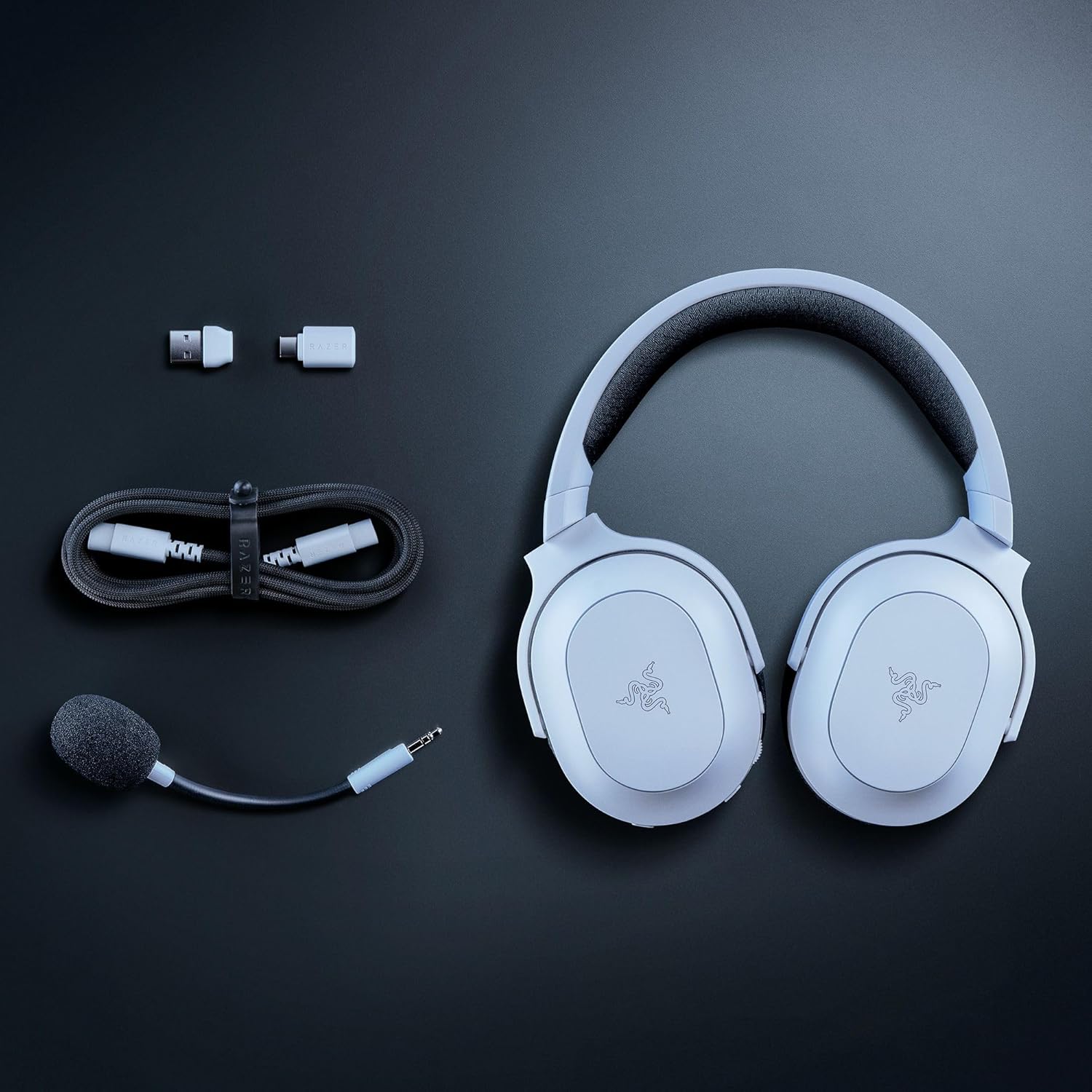 Razor Barracuda X Chroma Wireless Gaming Headset: 2.4Ghz Wireless & Bluetooth - Lightweight  (White)