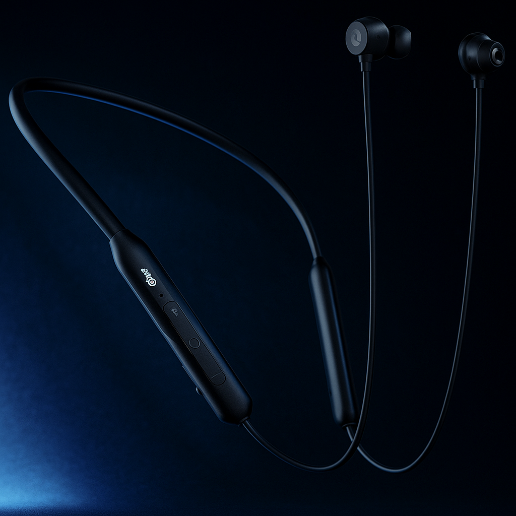 Active Noise Cancelling Neckband Headphones- Wireless V5.3 Bluetooth Headphones with 3 AI Mics (for Travel & Home Office)