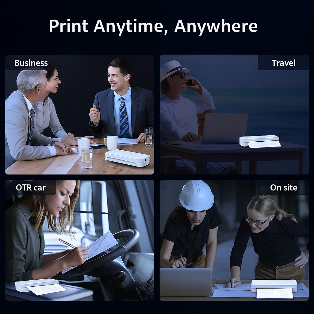 Inkless Portable Printer for Travel with Bluetooth Connection - Includes Carry Case and 3 Rolls of Thermal Paper Kit