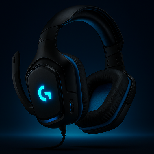 Logitech G432 Wired Gaming Headset with Flip-To-Mute Mic (Leatherette) Black/Blue