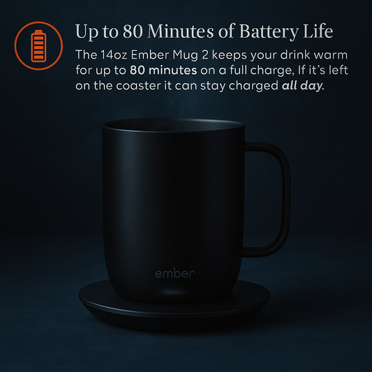Ember Temperature Control Smart Mug 2- App-Controlled Heated Coffee Mug with 80 Min Battery Life (Black)