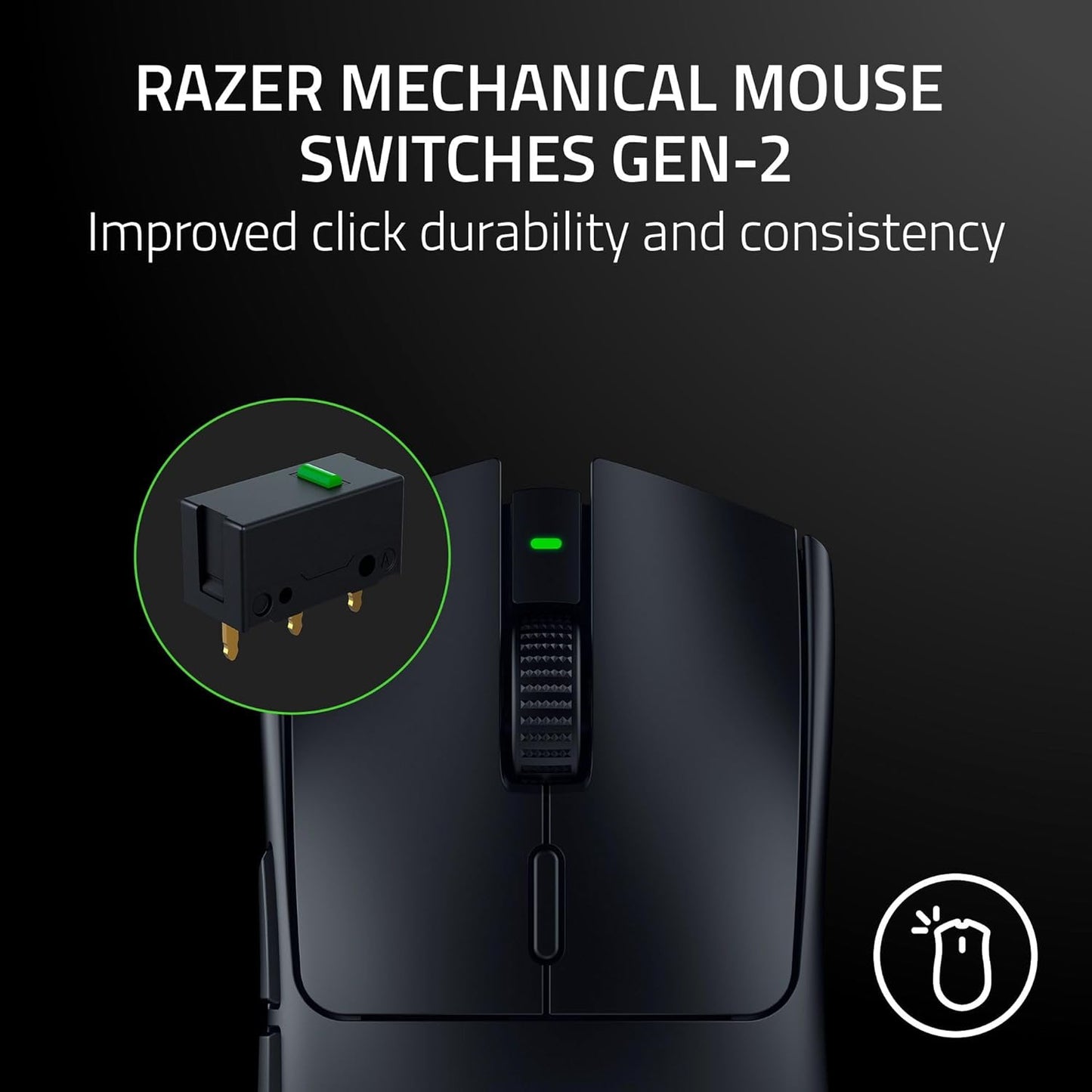 Razor Viper V3 Hyperspeed Wireless Esports Gaming Mouse: 82G Lightweight - Classic Black