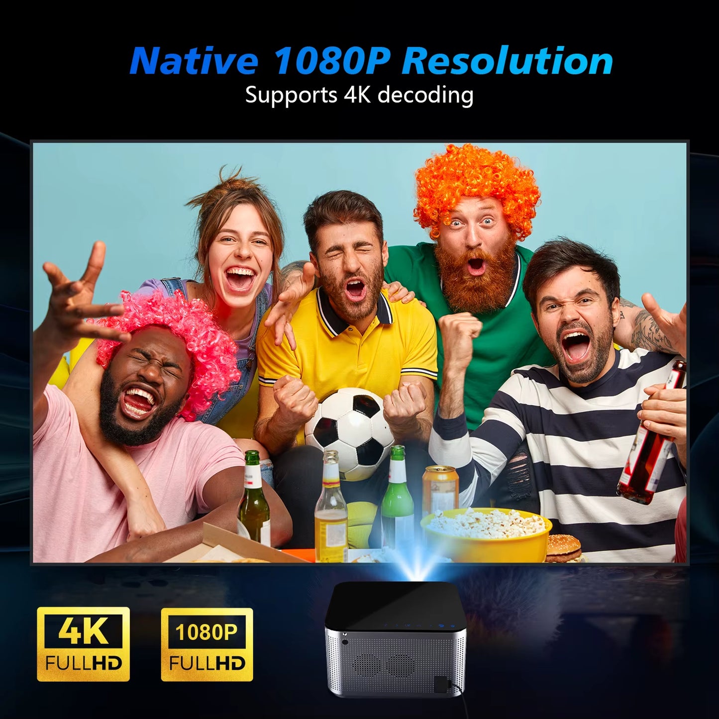  4K Smart Projector Full HD with Voice Control- Home Cinema Theater