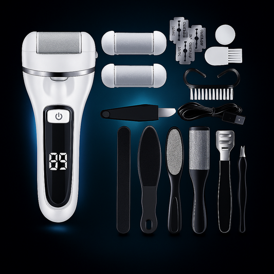 Electric Feet Callus Remover Professional Foot File Grinder Machine with 3 Heads + tools